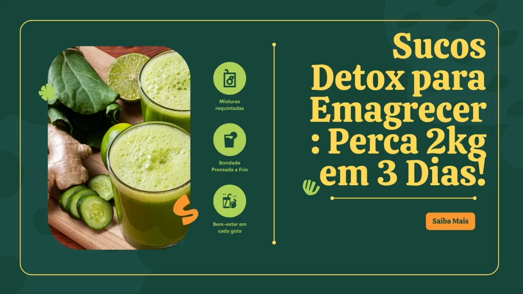 Sucos Detox para Emagrecer Perca 2kg em 3 Dias!